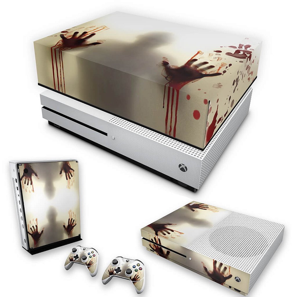 KIT Capa Anti Poeira e Skin Anti-Rage Xbox One S Slim - Fear The Walking Dead