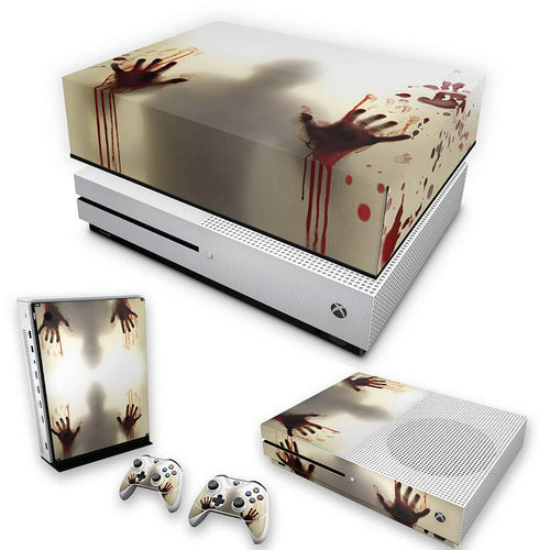KIT Capa Anti Poeira e Skin Anti-Rage Xbox One S Slim - Fear The Walking Dead