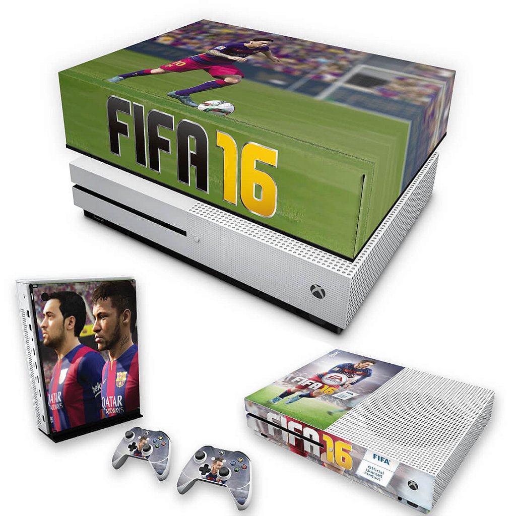 KIT Capa Anti Poeira e Skin Anti-Rage Xbox One S Slim - FIFA 16