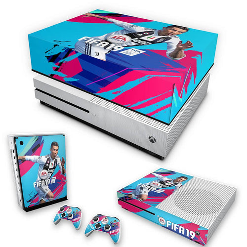 KIT Capa Anti Poeira e Skin Anti-Rage Xbox One S Slim - FIFA 19