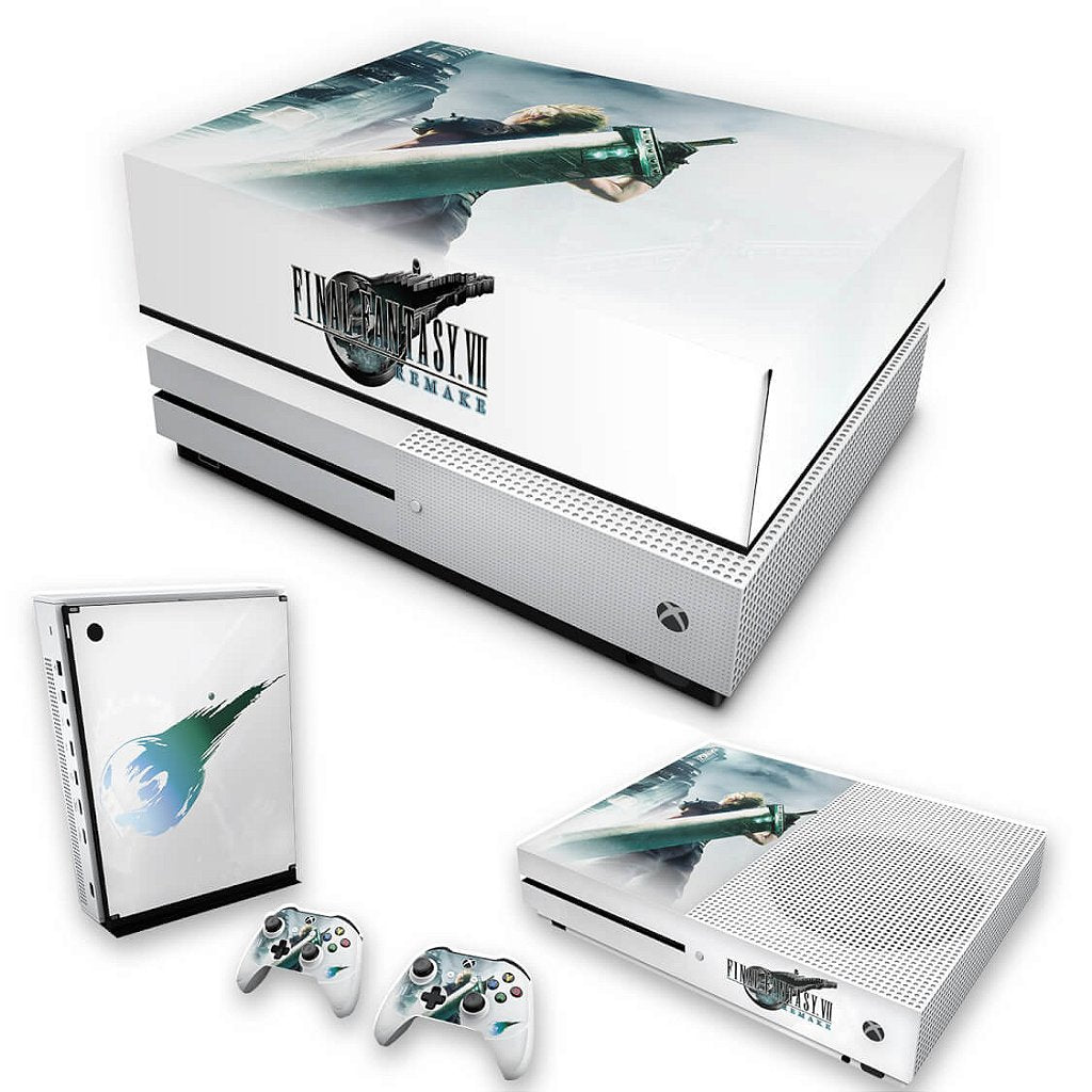 KIT Xbox One S Slim Skin Anti-Rage e Capa Anti Poeira - Final Fantasy 7 Remake