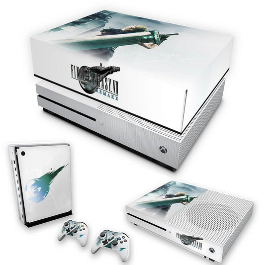 KIT Xbox One S Slim Skin Anti-Rage e Capa Anti Poeira - Final Fantasy 7 Remake