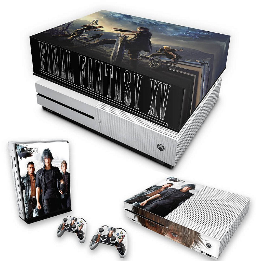 KIT Capa Anti Poeira e Skin Anti-Rage Xbox One S Slim - Final Fantasy XV #B