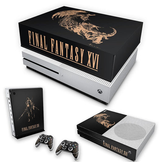 KIT Xbox One S Slim Skin Anti-Rage e Capa Anti Poeira - Final Fantasy XVI Edition