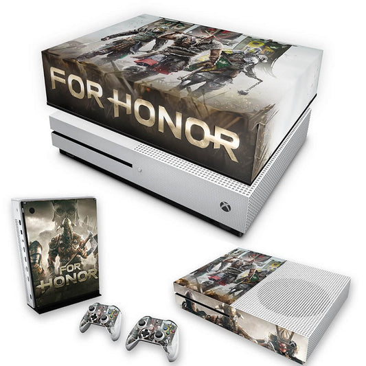 KIT Capa Anti Poeira e Skin Anti-Rage Xbox One S Slim - For Honor