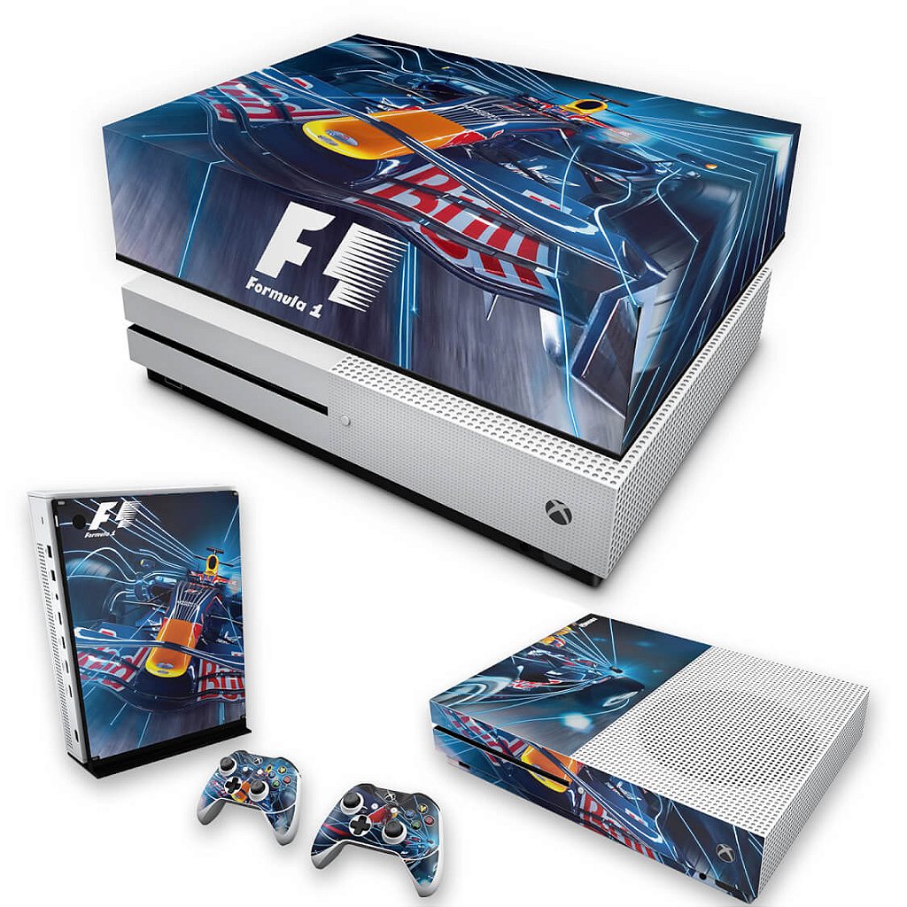 KIT Capa Anti Poeira e Skin Anti-Rage Xbox One S Slim - Formula 1