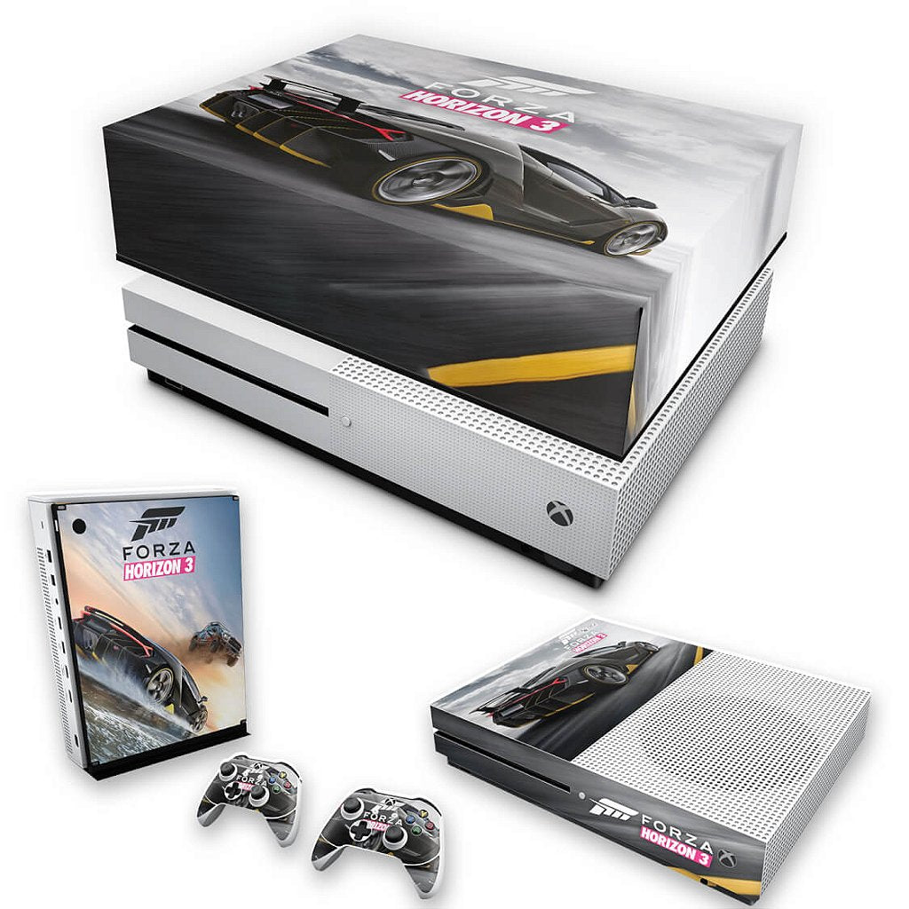 KIT Capa Anti Poeira e Skin Anti-Rage Xbox One S Slim - Forza Horizon 3