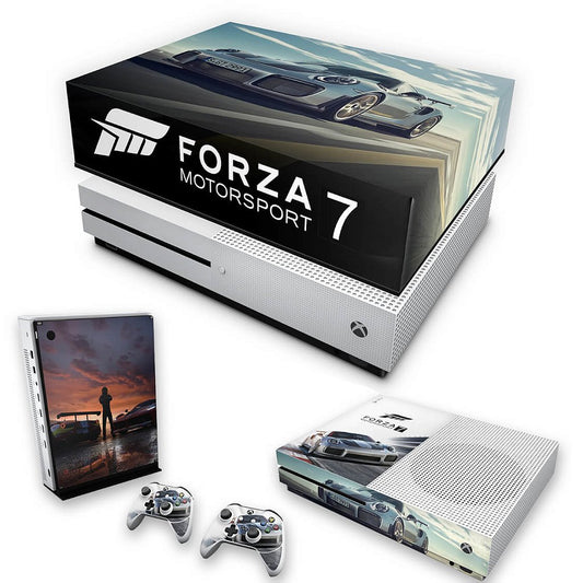 KIT Xbox One S Slim Skin Anti-Rage e Capa Anti Poeira - Forza Motorsport 7