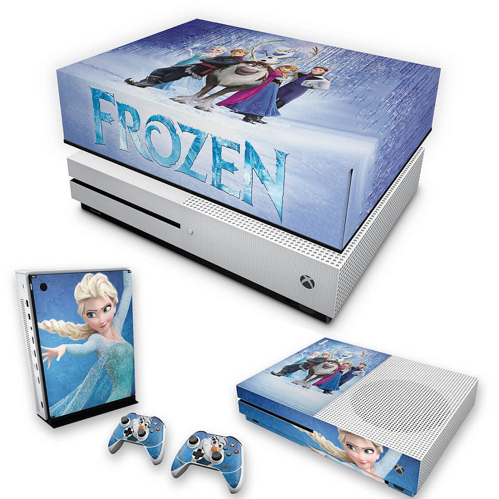 KIT Capa Anti Poeira e Skin Anti-Rage Xbox One S Slim - Frozen