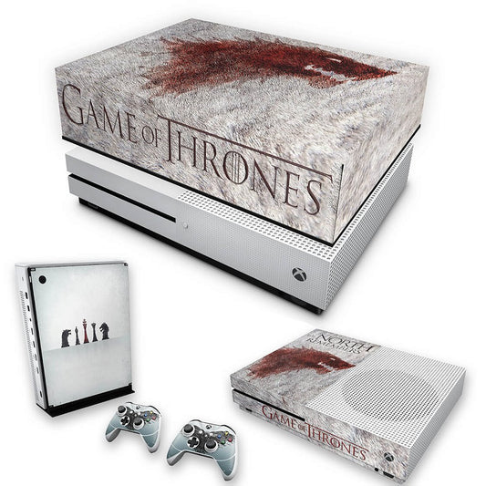 KIT Capa Anti Poeira e Skin Anti-Rage Xbox One S Slim - Game of Thrones #A
