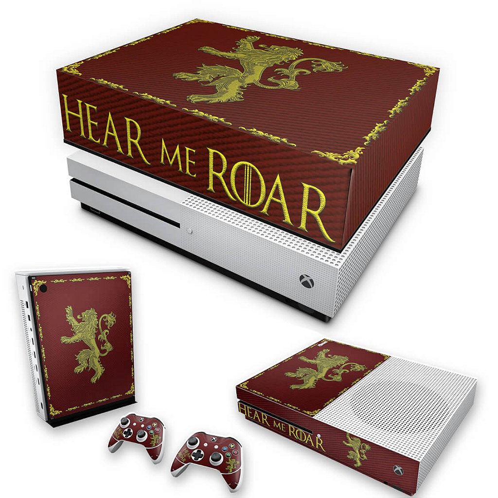 KIT Capa Anti Poeira e Skin Anti-Rage Xbox One S Slim - Game Of Thrones Lannister