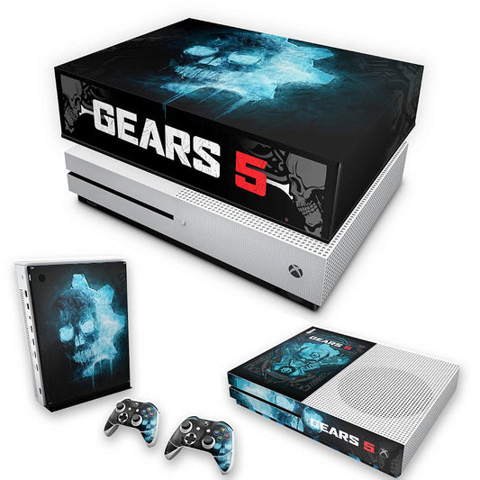 KIT Xbox One S Slim Skin Anti-Rage e Capa Anti Poeira - Gears 5