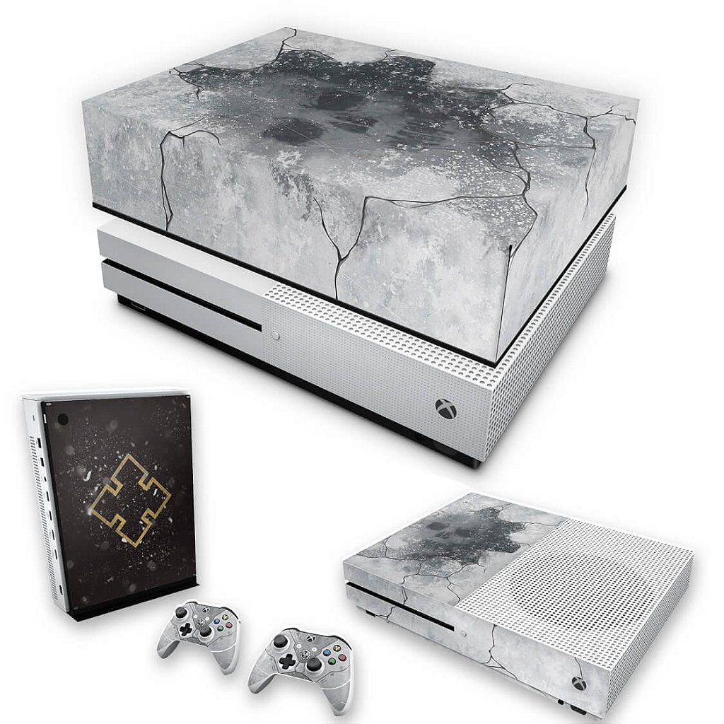 KIT Capa Anti Poeira e Skin Anti-Rage Xbox One S Slim - Gears 5 Special Edition Bundle