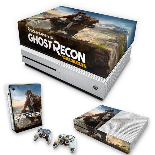 KIT Capa Anti Poeira e Skin Anti-Rage Xbox One S Slim - Ghost Recon Wildlands