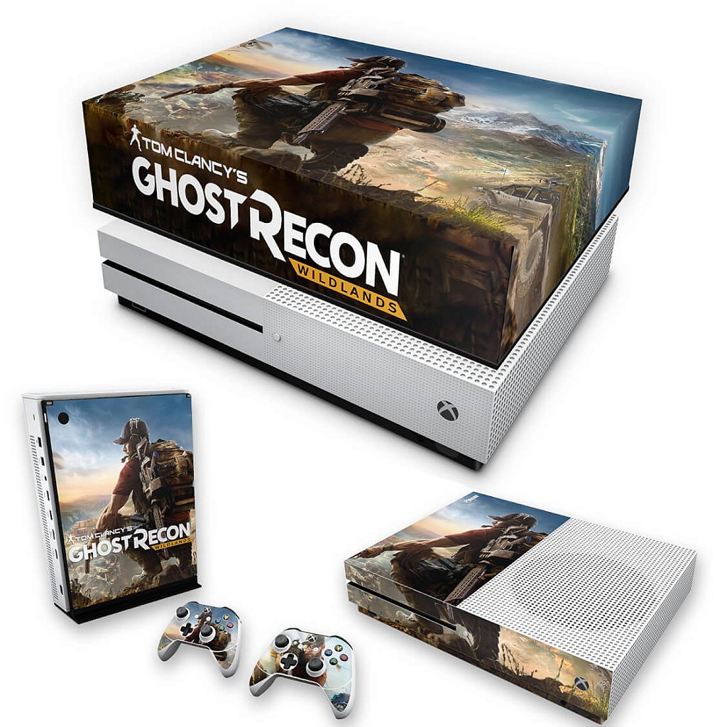 KIT Xbox One S Slim Skin Anti-Rage e Capa Anti Poeira - Ghost Recon Wildlands