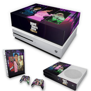 KIT Capa Anti Poeira e Skin Anti-Rage Xbox One S Slim - GTA The Trilogy