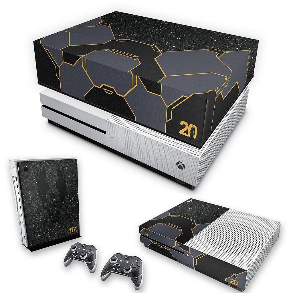 KIT Capa Anti Poeira e Skin Anti-Rage Xbox One S Slim - Halo Infinite Bundle