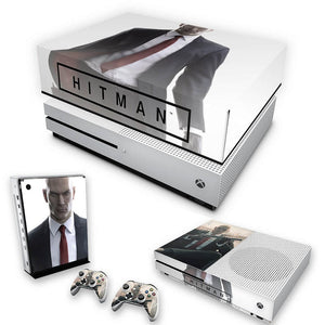 KIT Capa Anti Poeira e Skin Anti-Rage Xbox One S Slim - Hitman 2016