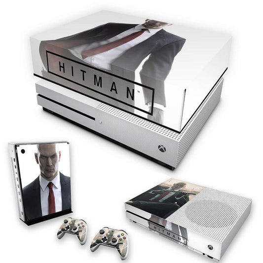 KIT Xbox One S Slim Skin Anti-Rage e Capa Anti Poeira - Hitman 2016