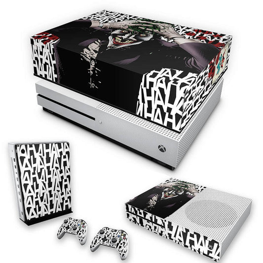 KIT Capa Anti Poeira e Skin Anti-Rage Xbox One S Slim - Joker Coringa Batman