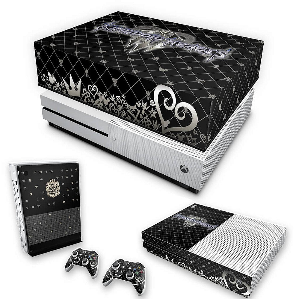 KIT Capa Anti Poeira e Skin Anti-Rage Xbox One S Slim - Kingdom Hearts 3 III
