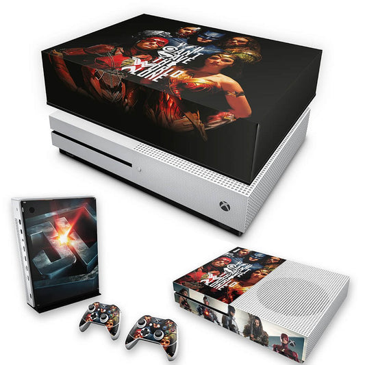 KIT Xbox One S Slim Skin Anti-Rage e Capa Anti Poeira - Liga da Justiça