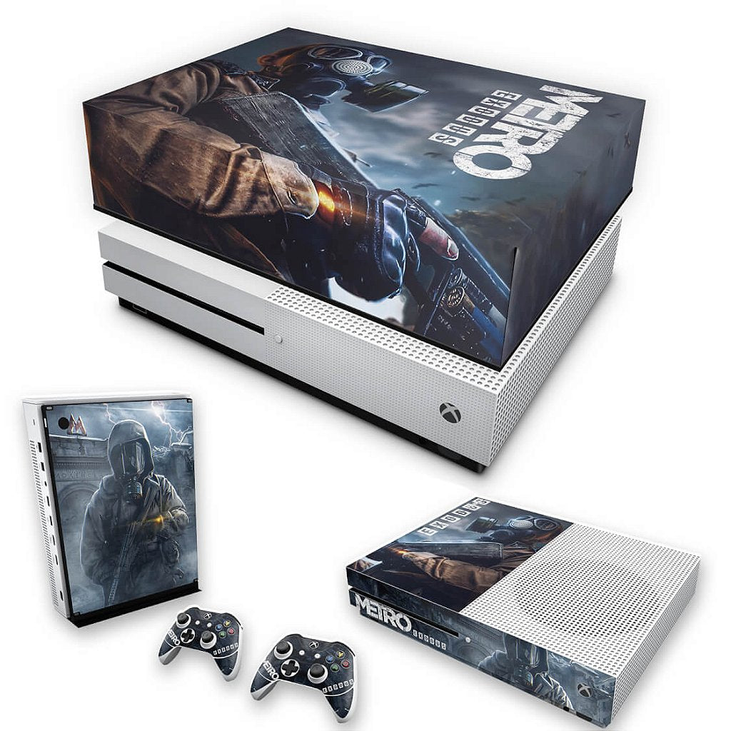 KIT Capa Anti Poeira e Skin Anti-Rage Xbox One S Slim - Metro Exodus