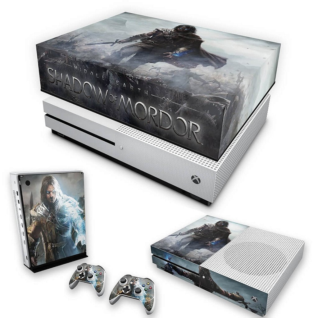 KIT Capa Anti Poeira e Skin Anti-Rage Xbox One S Slim - Middle Earth: Shadow of Mordor