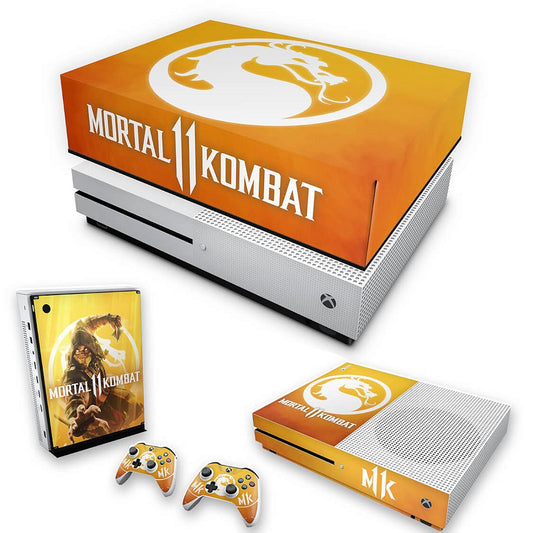 KIT Xbox One S Slim Skin Anti-Rage e Capa Anti Poeira - Mortal Kombat 11