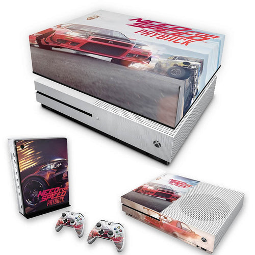 KIT Capa Anti Poeira e Skin Anti-Rage Xbox One S Slim - Need For Speed Payback