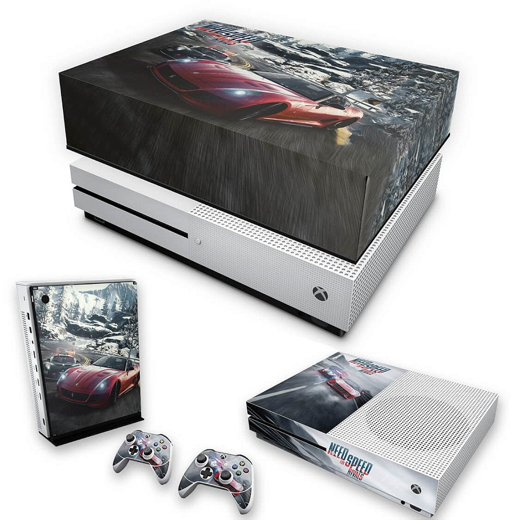 KIT Capa Anti Poeira e Skin Anti-Rage Xbox One S Slim - Need for Speed Rivals