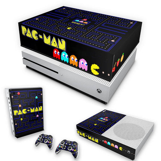 KIT Xbox One S Slim Skin Anti-Rage e Capa Anti Poeira - Pac Man