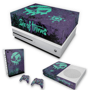 KIT Capa Anti Poeira e Skin Anti-Rage Xbox One S Slim - Sea Of Thieves Bundle