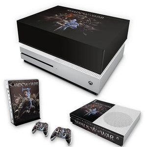 KIT Capa Anti Poeira e Skin Anti-Rage Xbox One S Slim - Shadow of War