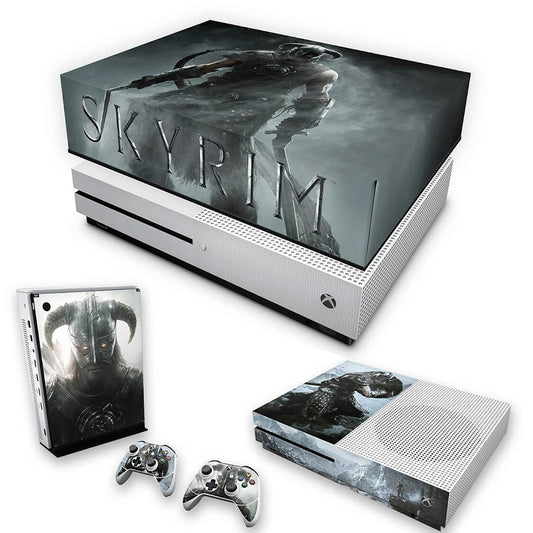 KIT Capa Anti Poeira e Skin Anti-Rage Xbox One S Slim - Skyrim