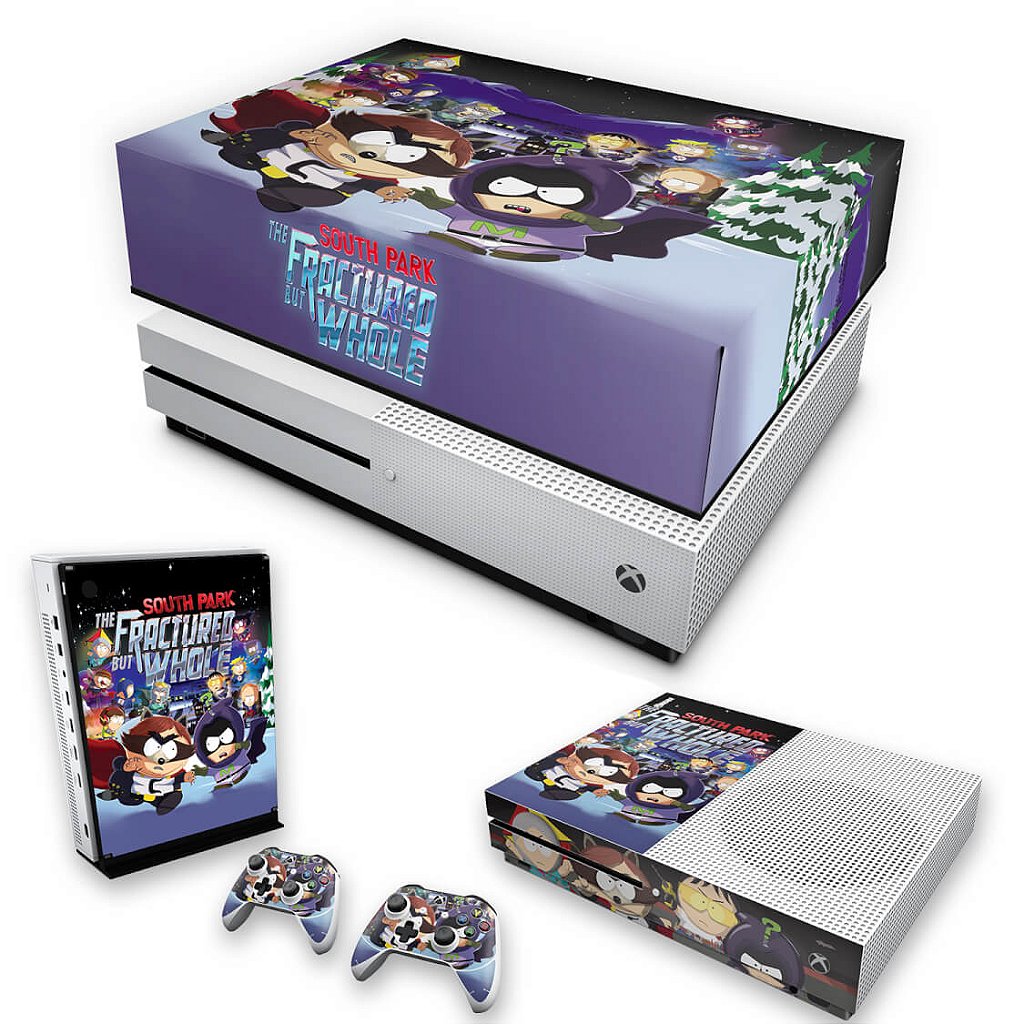 KIT Capa Anti Poeira e Skin Anti-Rage Xbox One S Slim - South Park: The Fractured But Whole