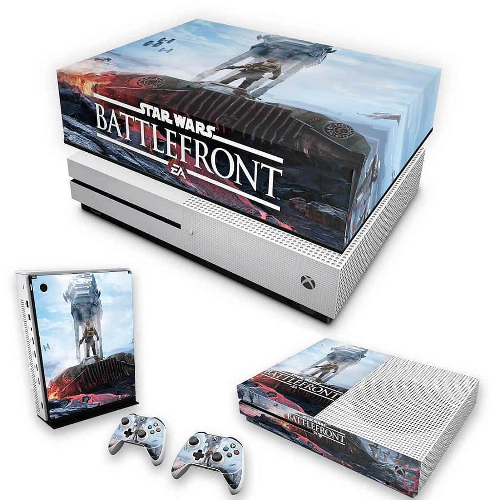 KIT Capa Anti Poeira e Skin Anti-Rage Xbox One S Slim - Star Wars - Battlefront