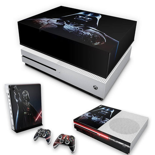 KIT Capa Anti Poeira e Skin Anti-Rage Xbox One S Slim - Star Wars - Darth Vader