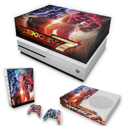 KIT Xbox One S Slim Skin Anti-Rage e Capa Anti Poeira - Tekken 7