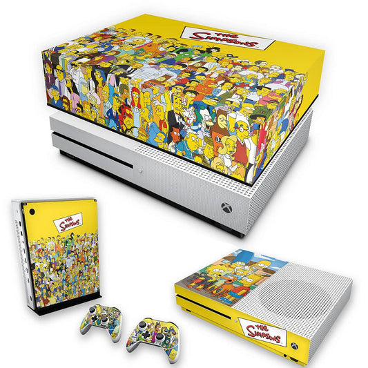 KIT Capa Anti Poeira e Skin Anti-Rage Xbox One S Slim - The Simpsons