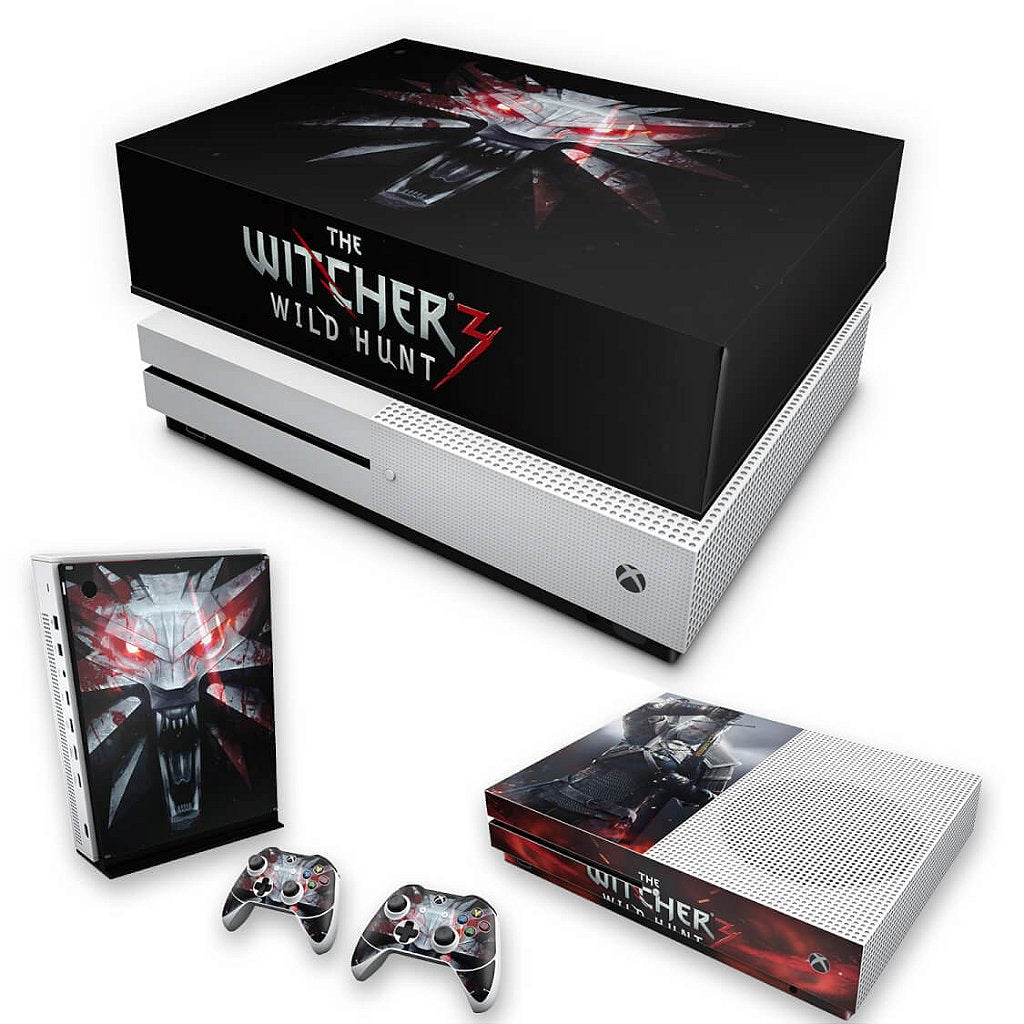 KIT Capa Anti Poeira e Skin Anti-Rage Xbox One S Slim - The Witcher 3 #A