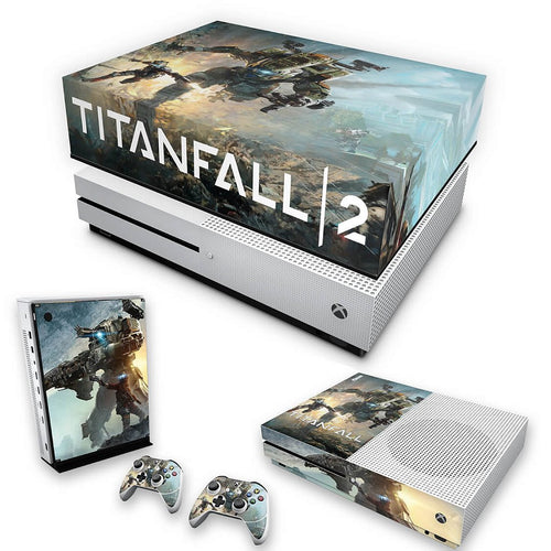KIT Capa Anti Poeira e Skin Anti-Rage Xbox One S Slim - Titanfall 2