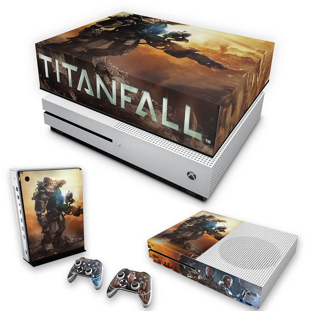 KIT Capa Anti Poeira e Skin Anti-Rage Xbox One S Slim - Titanfall