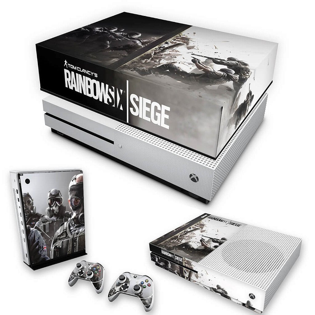 KIT Capa Anti Poeira e Skin Anti-Rage Xbox One S Slim - Tom Clancy's Rainbow Six Siege
