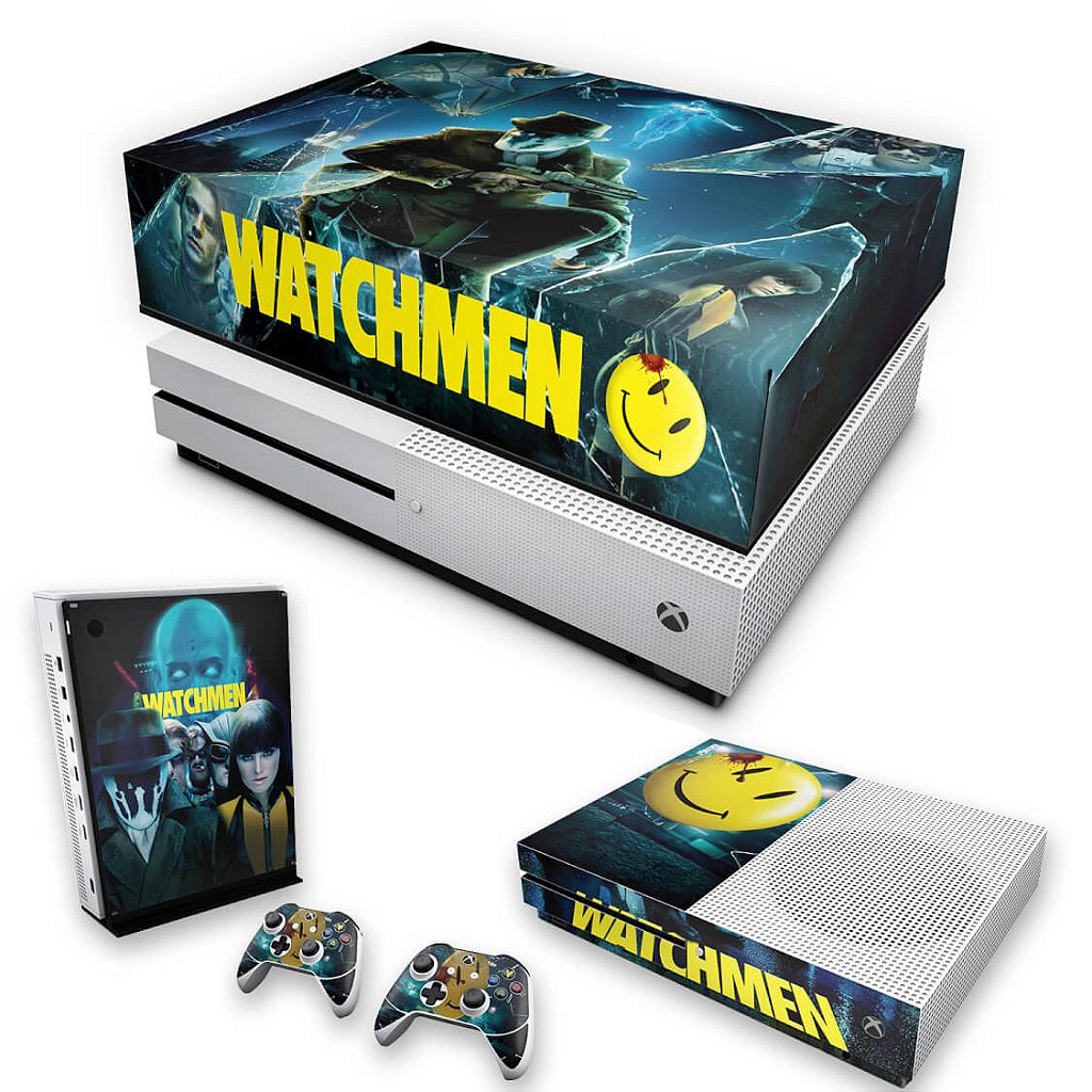 KIT Capa Anti Poeira e Skin Anti-Rage Xbox One S Slim - Watchmen