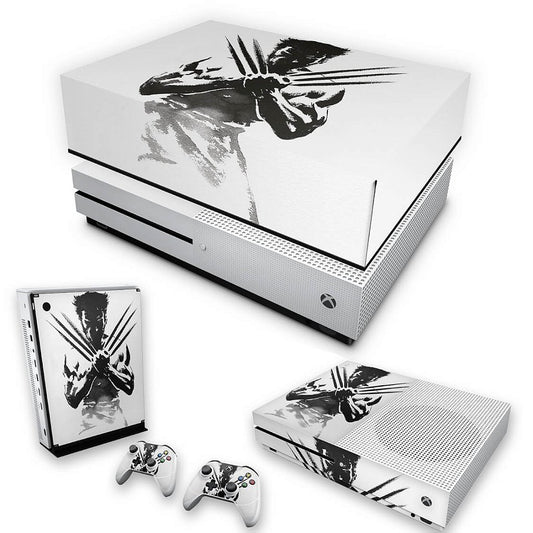 KIT Capa Anti Poeira e Skin Anti-Rage Xbox One S Slim - Wolverine - X Men