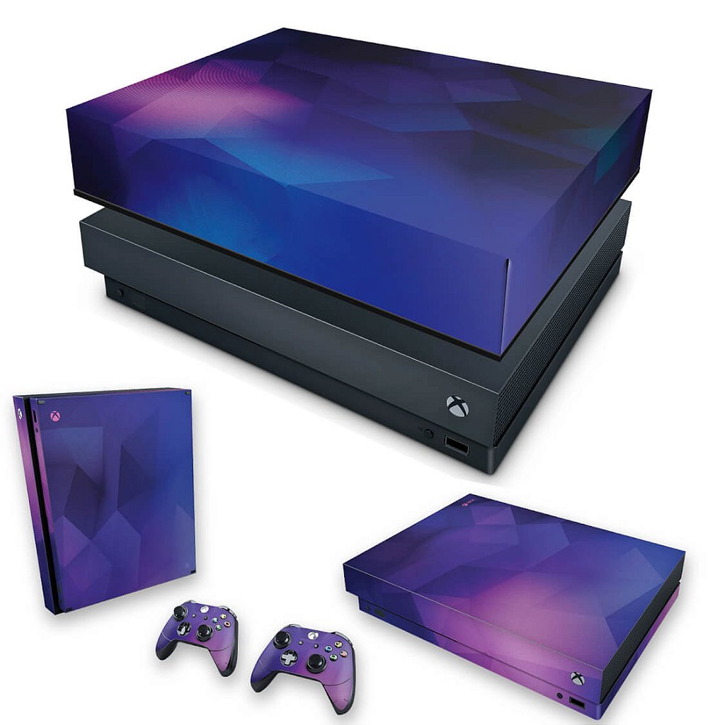 KIT Capa Anti Poeira e Skin Anti-Rage Xbox One X - Abstrata #1
