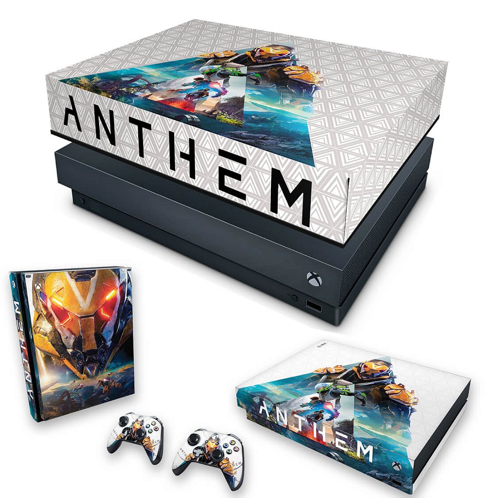KIT Capa Anti Poeira e Skin Anti-Rage Xbox One X - Anthem