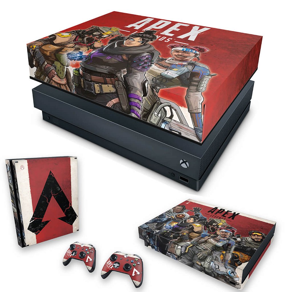 KIT Capa Anti Poeira e Skin Anti-Rage Xbox One X - Apex Legends