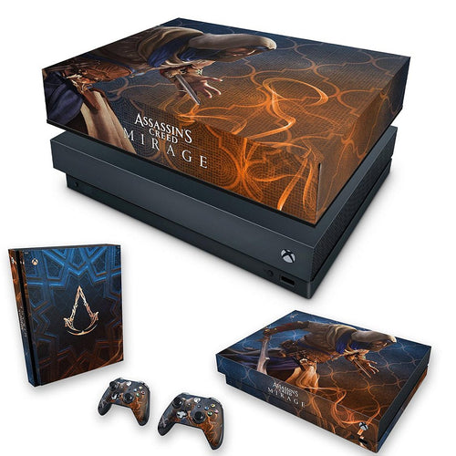 KIT Capa Anti Poeira e Skin Anti-Rage Xbox One X - Assassin's Creed Mirage